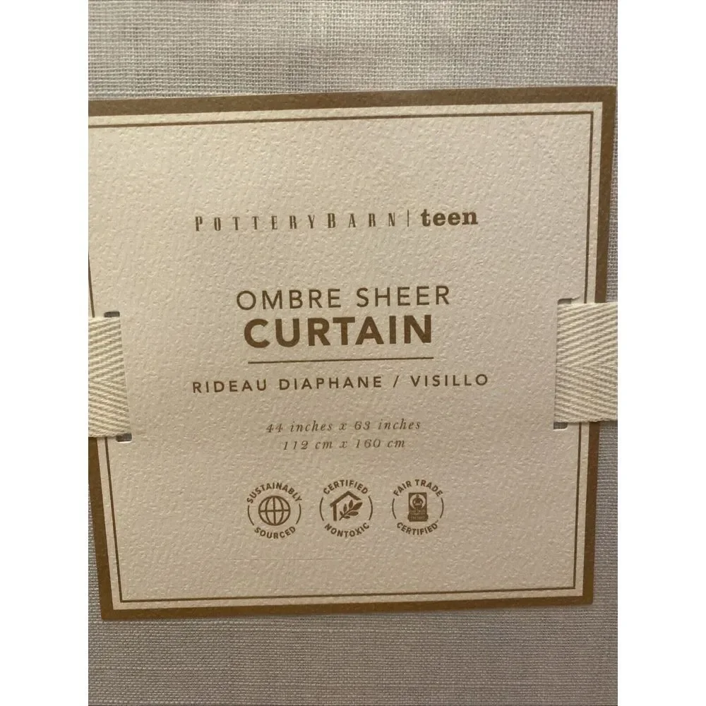 Pottery Barn Teen Ombre Sheer Curtain 44